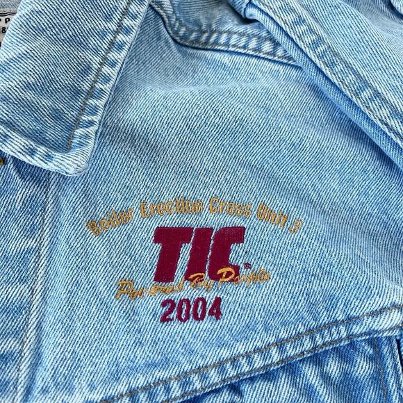 Vtg TIC The Industrial Company Boiler Erection Cross Unit 3 Denim Jacket Trucker - Picture 12 of 16